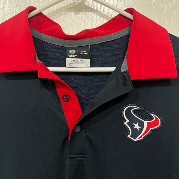 Nike Men's Texans Navy Blue and Red Polo Shirt - *Houston Texans *   Size: Large - Picture 3 of 9